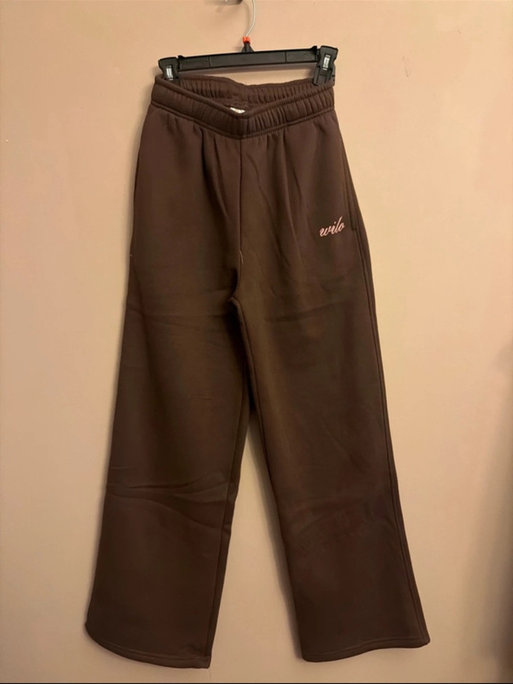 Brown Wide-Leg Sweatpants